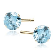 Cercei argint placati cu aur galben cu pietre 7mm bleu DiAmanti 1CO7EG_AQ-DIA Cercei argint placati cu aur galben cu pietre 7mm bleu DiAmanti 1CO7EG_AQ-DIA